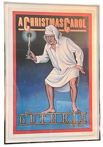 lot 1 image: A Christmas Carol Vintage Guthrie Theater Poster Signed by Paul Davis & Numbered 16250