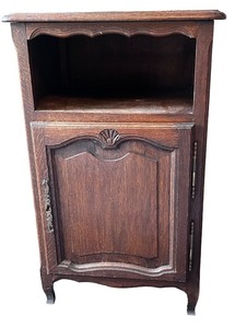 lot 4 image: Antique Wooden Jelly Cabinet with Carved Detailing