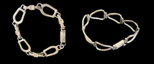 lot 10A image: Set of 2 Sterling Silver Bracelets, Made in Mexico