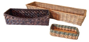 lot 21 image: Set of 3 Rectangular Woven Baskets