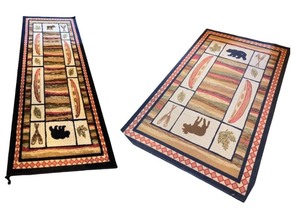 lot 50 image: Rustic Wilderness Pattern Rug & Runner Set