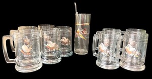 lot 81 image: Pheasant Design Stirred Tall Pitcher & Glass Mugs