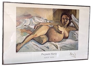 lot 3A image: Alice Neel Oil on Canvas Painting Reproduction Print - Pregnant Maria