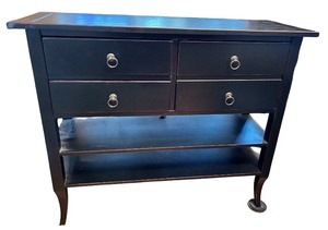 lot 15B image: Black Console Table with 4 Drawers & Shelves