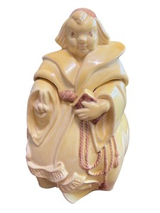 lot 27 image: Vintage Red Wing USA Monk Cookie Jar with Thou Shalt Not Steal Design