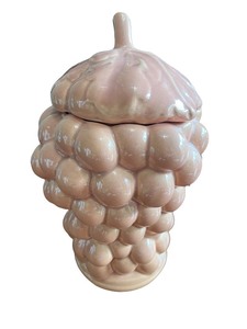 lot 29 image: Vintage Grape-Shaped Ceramic Canister with Lid