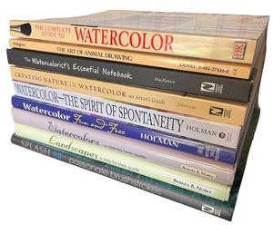 lot 59 image: Set of 9 Watercolor and Drawing Art Books