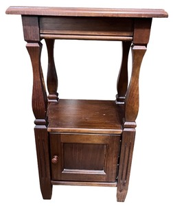 lot 64 image: Wooden Side Table with Storage Cabinet
