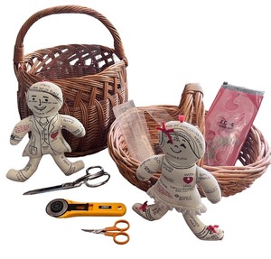 lot 116 image: Set of Sewing Tools with Wicker Baskets and Stress Dolls