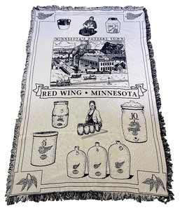 lot 120 image: Red Wing Minnesota Decorative Throw Blanket with Fringe
