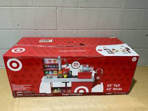 lot 200 image: Target Toy Checklane Pretend Shopping Accessories, Play Money, Toy Cash Register, Batteries Required, Ages 3