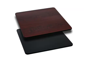 lot 407 image: LOT of 11 Glenbrook 24 in. Black or Mahogany Reversible Laminate Square Table Top