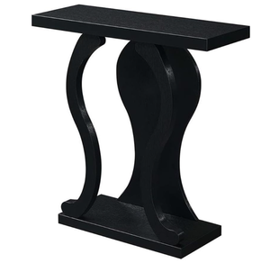 lot 420 image: Convenience Concepts Newport Terry B Console Table 31.5 - Modern Sofa Table with Storage Shelves, Narrow Entryway Hall Table for Living Room, Display Accent Table, Black