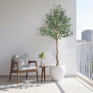 lot 421 image: 6FT Artificial Olive Tree Faux Olive 1150 Leaves and 44 Fruits