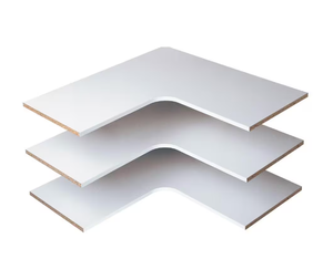 lot 444 image: 30 in. D x 30 in. W Classic White Wood Corner Shelf (3-Pack)