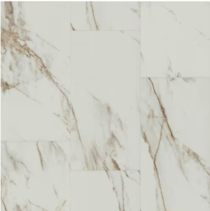 lot 448 image: LOT of 3 Brooking Carrera Marble 12 MIL x 12 in. W x 24 in. L Waterproof Click Lock Luxury Vinyl Tile Flooring 20.02 sq. ft.Case