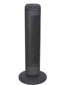 lot 466 image: Hampton Bay 28 in. 3 Speed Oscillating Tower Fan in Black