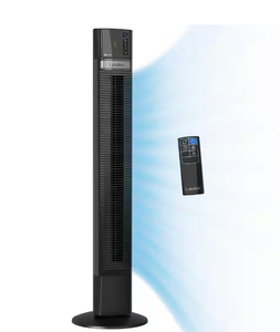 lot 469 image: Lasko Xtra Air 48 in. 12-Speed Smart Tower Fan in Gray w DC Motor, Works w Alexa, Google