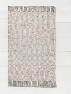 lot 140 image: Bleached Jute Fringe Rug - Hearth & Hand with Magnolia