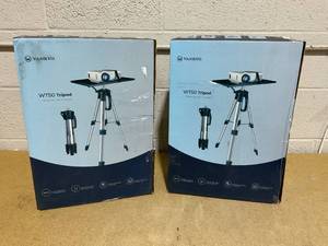 lot 156 image: LOT OF 2 Vankyo WT50 Aluminum Tripod Projector Stand, Adjustable and Portable