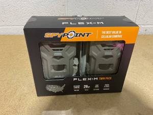 lot 73 image: SPYPOINT Flex-M Twin Pack Cellular Trail Cameras - Best Hunting Accessories, No WiFi Needed, GPS, Night Vision, Dual-Sim LTE, IP65 Water-Resistant Game Camera, 28MP Photos, 720p Videos  Sound