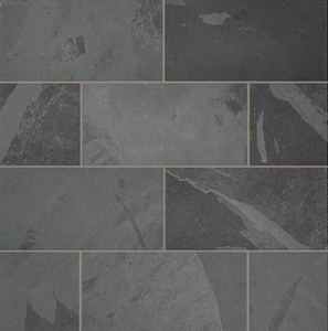 lot 1 image: LOT OF 20 MSI Montauk Black Slate Rectangle Natural Textured Stone Look Floor and Wall Tile