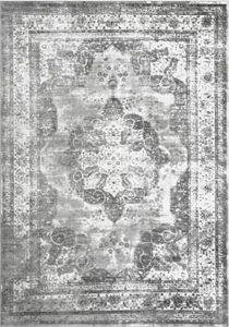 lot 16 image: Unique Loom Sofia Loomed Polypropylene Gray Rectangular Indoor Area rug