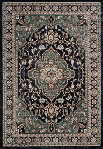 lot 22 image: Safavieh Lyndhurst AnthraciteTeal Border Area Rug