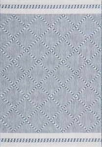 lot 45 image: SAFAVIEH Courtyard NavyIvory Border Diamond IndoorOutdoor Area Rug