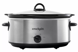 lot 223 image: Crock-Pot 7qt Manual Slow Cooker - Stainless Steel Original Slow Cooker, Removable Stoneware, Stay-Cool Handles, 270W