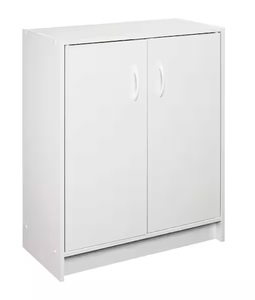 lot 304 image: Closet Maid White Wood Look 2-Door Stackable Storage Organizer