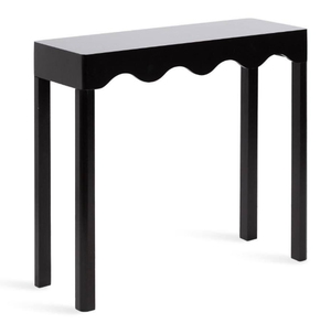 lot 307 image: Maida 32 Black Rectangle Wood Console Table