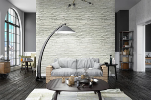 lot 2 image: LOT OF MSI Terrado Manufactured Stone Veneers Copen Snow Stone Flats & Corners- 17 Flats & 9 Corners