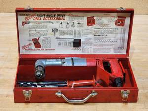 lot 117 image: Milwaukee Electric Heavy Duty Angle Drill with Bits