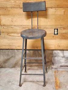 lot 161 image: Vintage Metal Shop Stool