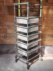 lot 164 image: Rolling Storage Rack with 6 Bins