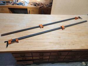 lot 183 image: (2) 72 Long Jorgensen Woodworking Clamps