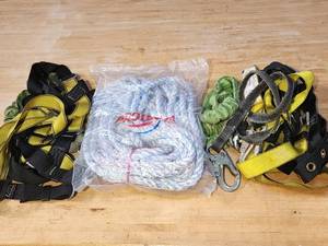 lot 80 image: (2) Safety Harnesses and (1) Safety Rope