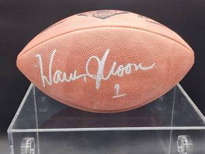 lot 20 image: Autographed NFL Football by Minnesota Vikings Quarterback Great Warren Moon No COA