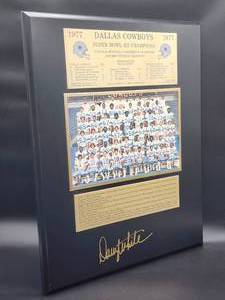 lot 109 image: Autographed Plaque by Dallas Cowboys HOF Great Danny White No COA