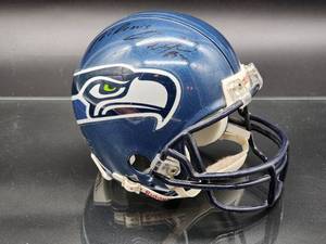 lot 138 image: Autographed Mini Helmet by Seattle Seahawks Great Shaun Alexander No COA