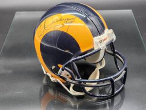 lot 104 image: Autographed Mini Helmet by Los Angeles Rams Great HOF Eric Dickerson No COA