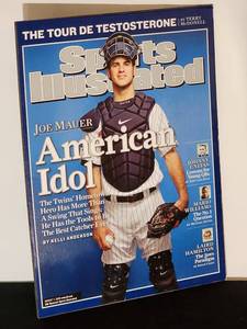 lot 67 image: Photo of Hometown Hero Minnesota Twins Catcher Joe Mauer