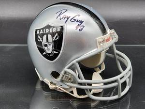 lot 123 image: Autographed Mini Helmet by Oakland Raiders Great HOF Ray Guy No COA