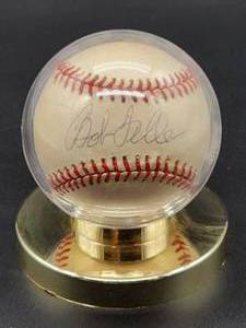 lot 137 image: Autographed Baseball by Cleveland Indians HOF Great  Bob Feller  No COA