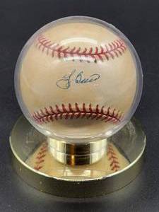 lot 12 image: Autographed Baseball by New York Yankees HOF Great Yogi Berra No COA