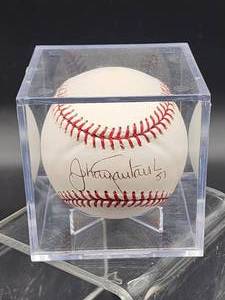 lot 96 image: Autographed Baseball by Minnesota Twins Great  Johan Santana  No COA