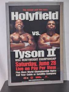 lot 32 image: Rare Hard to Find Authentic Boxing Bout Framed Poster Holyfield vs. Mike Tyson