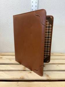 lot 12-K2025 image: Ghurka Chestnut Leather Tablet Folder  New Without Box