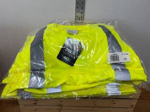 lot 16-K2025 image: Lot of (5) Key Waffle Knit Short Sleeve T-Shirts  3XL Regular, High Visibility ANSI Class 3